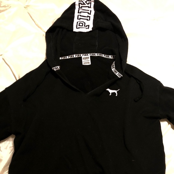 VICTORIA’S SECRET PINK BLACK PULLOVER HOODIE - Picture 4 of 6